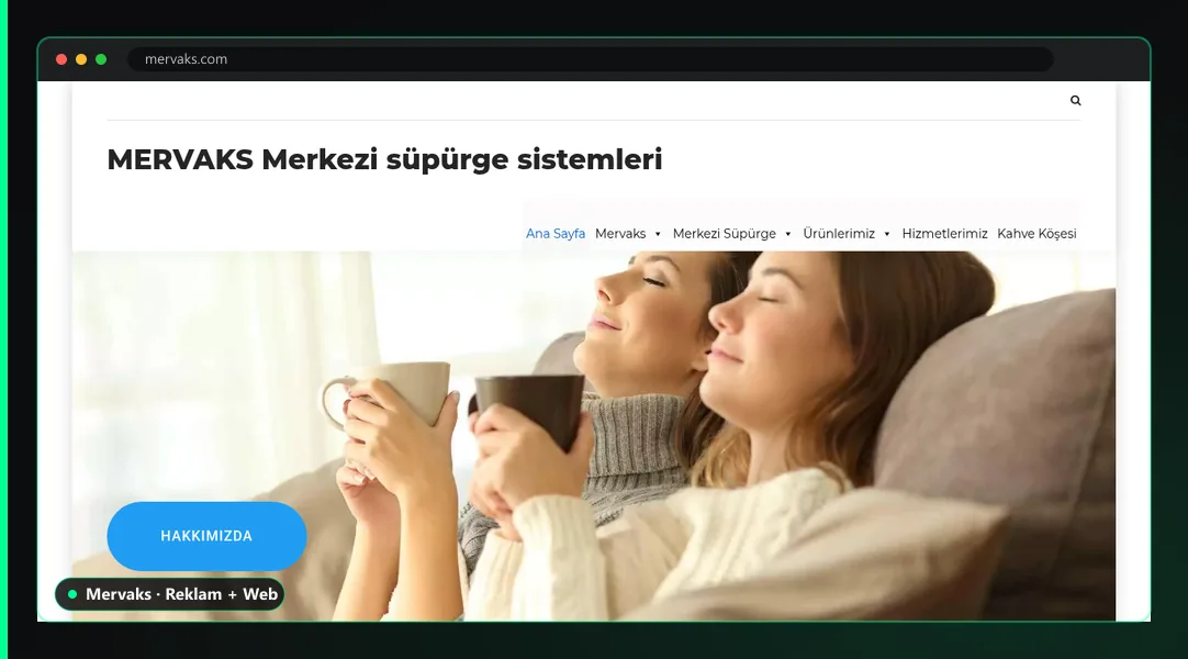 Mervaks reklam ve WhatsApp dönüşüm sitesi